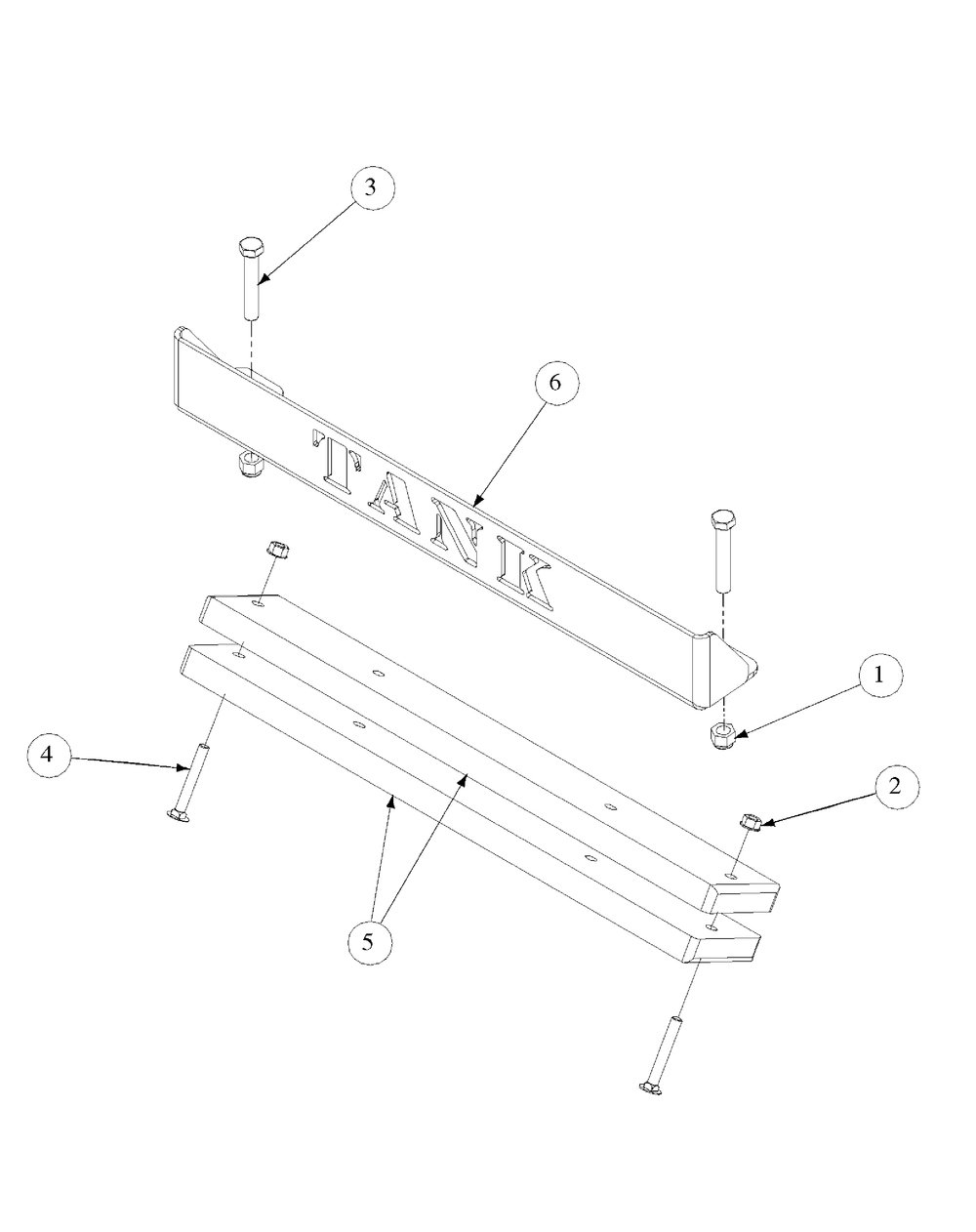 Rear Bumper Diagram and Parts List for M54-HN 53CB5ETW750-24HP-OHV Cub Cadet Lawn Tractor